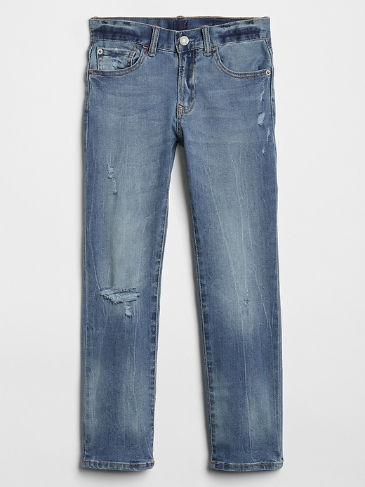 Image number 3 showing, Kids Destructed Straight Jeans with Stretch