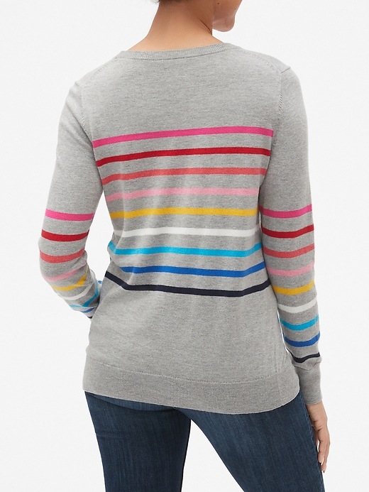 Image number 2 showing, Crazy Stripe Intarsia Crewneck Pullover Sweater