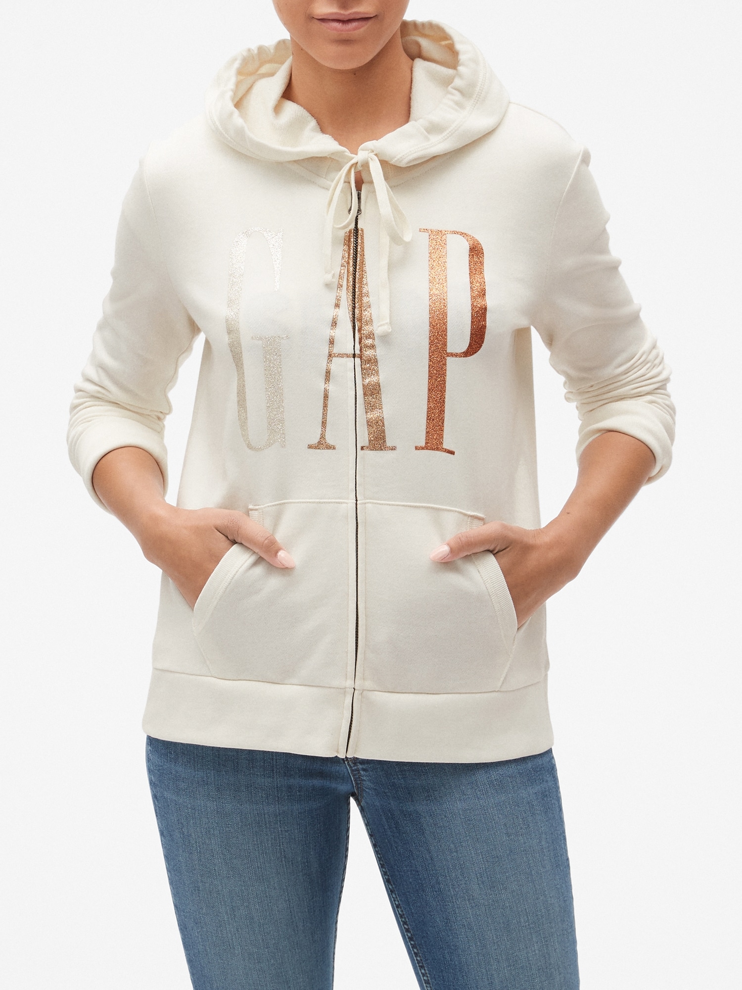 Glitter Gap Logo Full-Zip Hoodie | Gap Factory