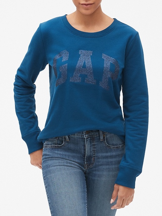 Image number 4 showing, Glitter Arch Logo Pullover Sweatshirt