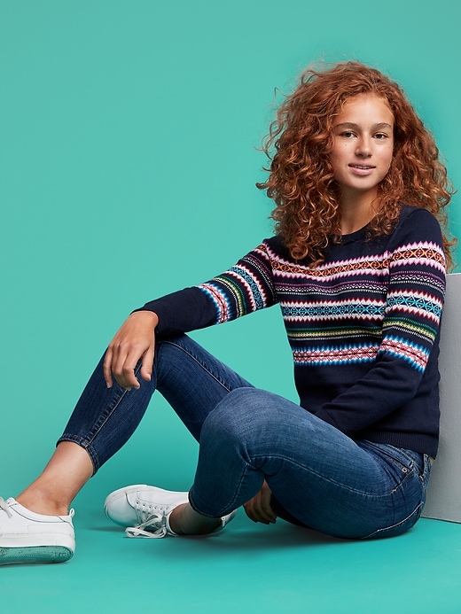 Image number 1 showing, Fair Isle Crewneck Pullover Sweater