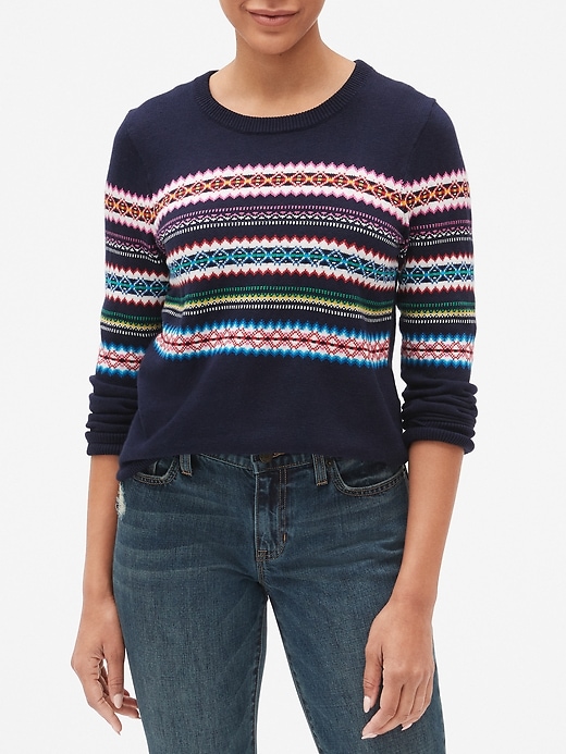 Image number 2 showing, Fair Isle Crewneck Pullover Sweater