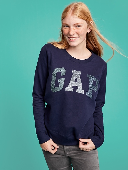 Image number 10 showing, Glitter Arch Logo Pullover Sweatshirt