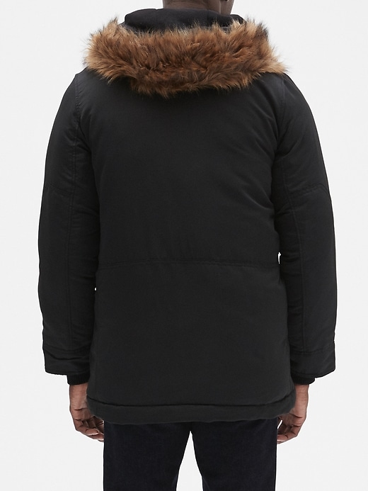 Image number 2 showing, Hooded Parka Jacket with Faux-Fur Trim