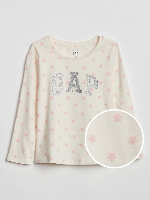View large product image 1 of 1. Toddler Heart Long Sleeve Gap Logo T-Shirt