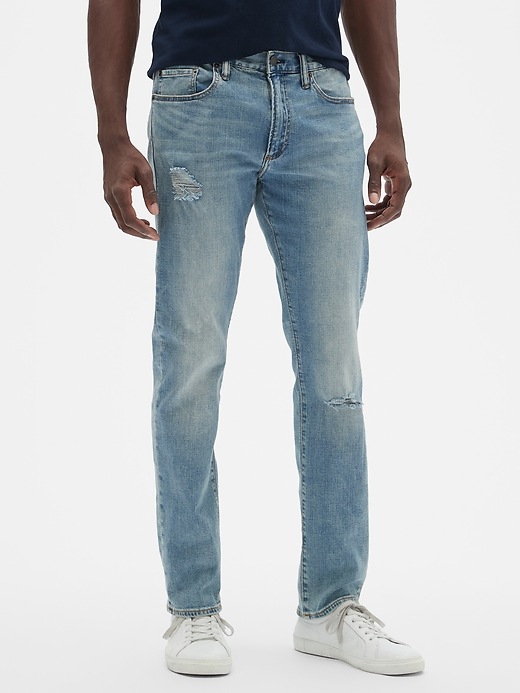 Image number 3 showing, Wearlight Destructed Jeans in Slim Fit with GapFlex