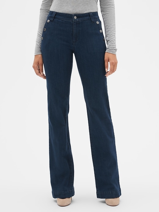 Image number 2 showing, Mid Rise Wide-Leg Jeans in Stretch