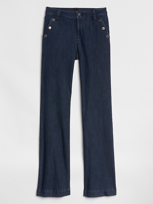 Image number 4 showing, Mid Rise Wide-Leg Jeans in Stretch