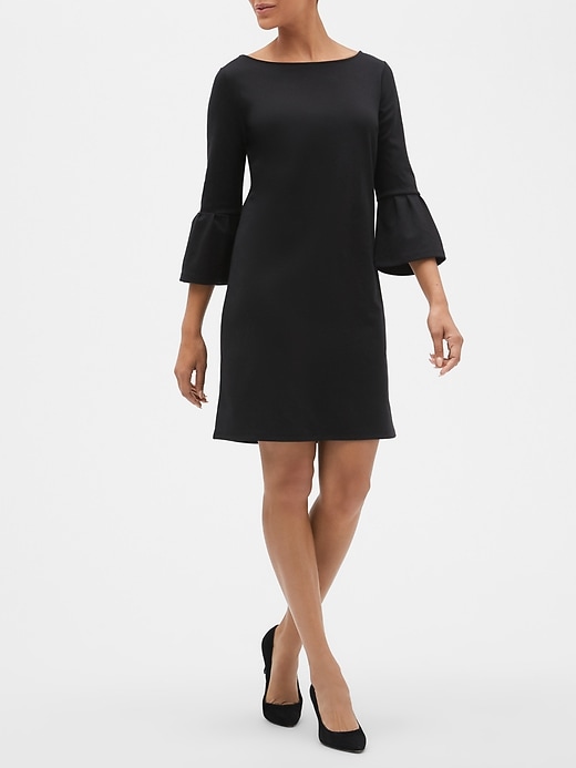 Image number 1 showing, Bell-Sleeve Dress in Ponte