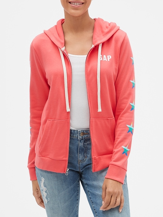 Image number 1 showing, Graphic Zip Hoodie in French Terry