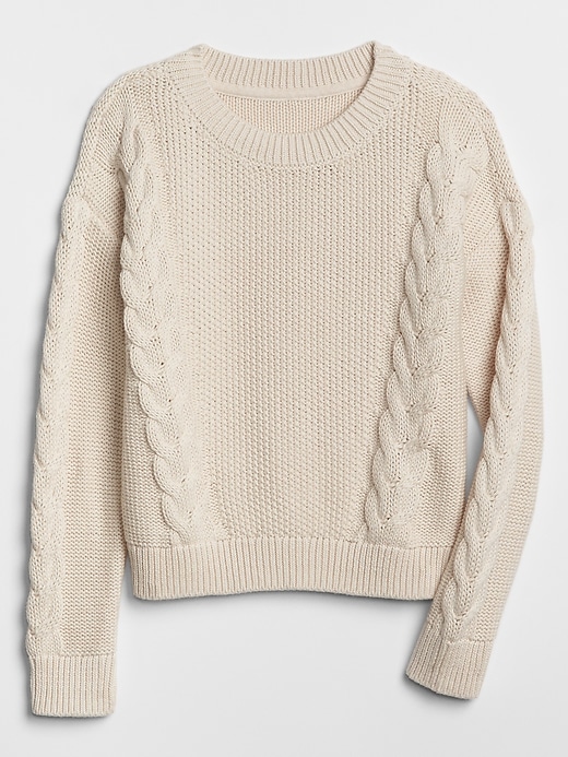 View large product image 1 of 1. Cable-Knit Crewneck Sweater