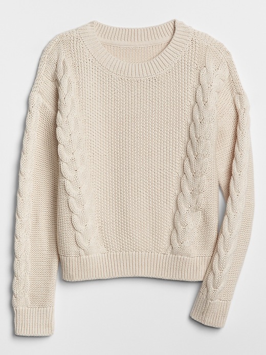 View large product image 1 of 1. Cable-Knit Crewneck Sweater