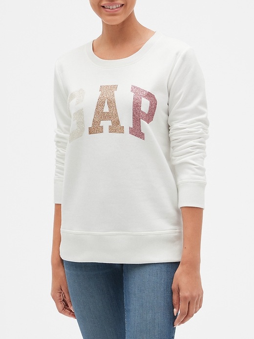 Image number 2 showing, Glitter Arch Logo Pullover Sweatshirt