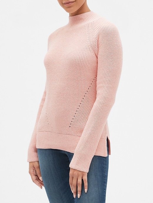 Image number 5 showing, Textured Mockneck Pullover Sweater