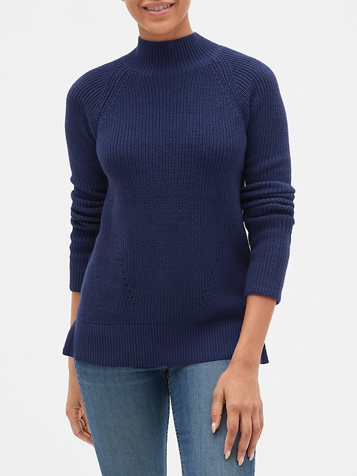 Image number 4 showing, Textured Mockneck Pullover Sweater