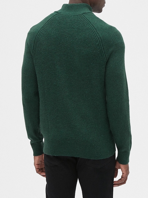 Image number 2 showing, Textured Mockneck Pullover Sweater in Cotton Blend