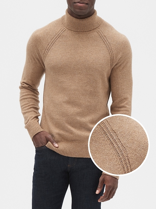 View large product image 1 of 1. Turtleneck Pullover Sweater in Cotton Blend