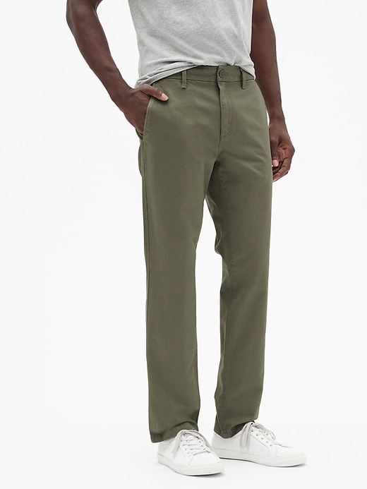 View large product image 1 of 1. Lived-in slim fit khaki