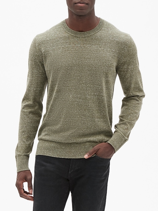 View large product image 1 of 1. Crewneck Sweater in Cotton Blend