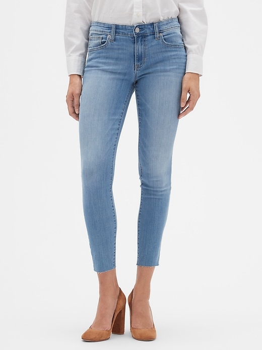 Mid Rise Legging Skimmer Jeans with RawHem Gap Factory