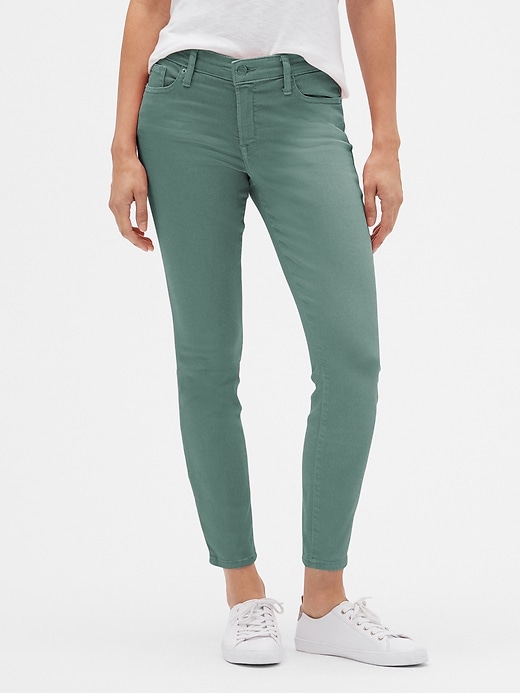 View large product image 1 of 1. Mid Rise Colored Legging Skimmer Jeans