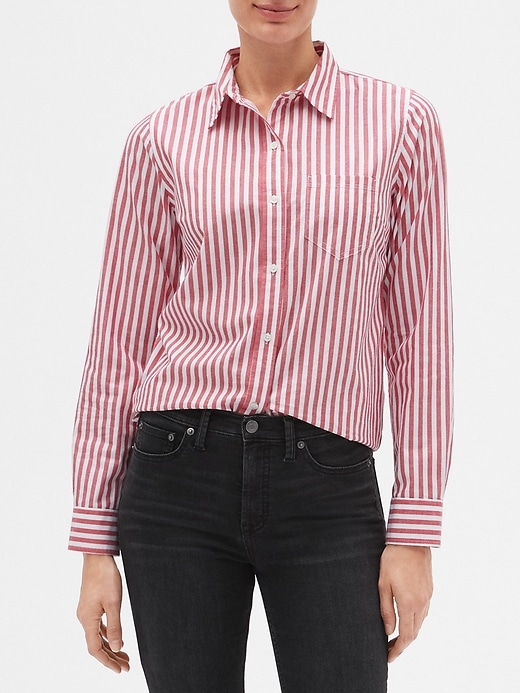 View large product image 1 of 1. Stripe Long Sleeve Shirt in Poplin