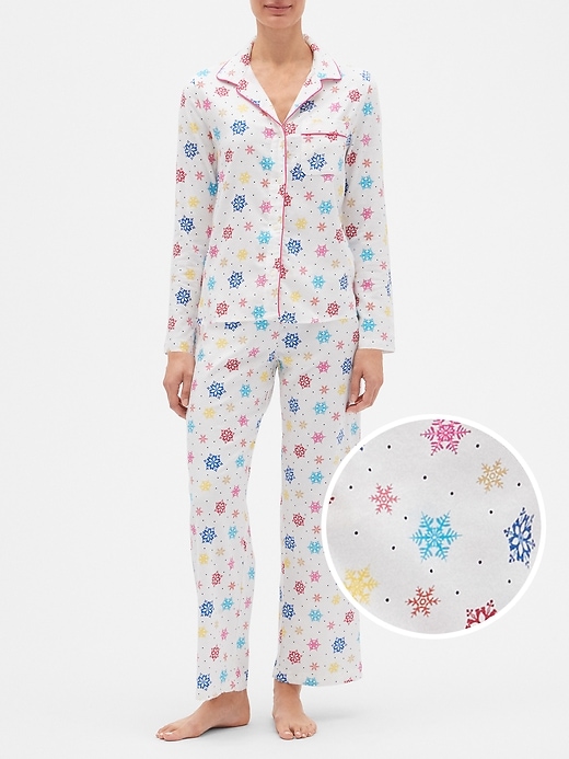 View large product image 1 of 1. Print Flannel PJ Set