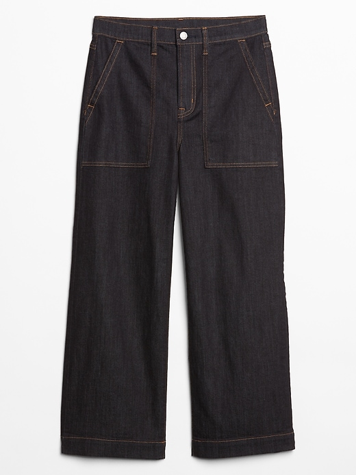 Image number 3 showing, High Rise Utility Wide-Leg Jeans