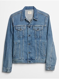 gap collarless denim jacket