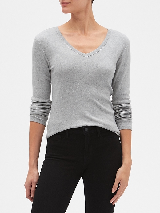 View large product image 1 of 1. V-Neck Long Sleeve T-Shirt