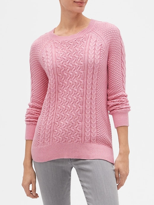 Image number 6 showing, Cable-Knit Crewneck Pullover Sweater