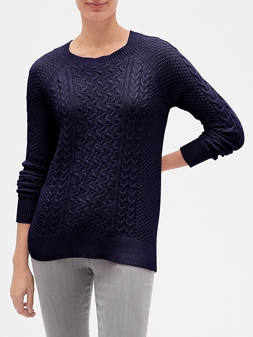 Image number 4 showing, Cable-Knit Crewneck Pullover Sweater