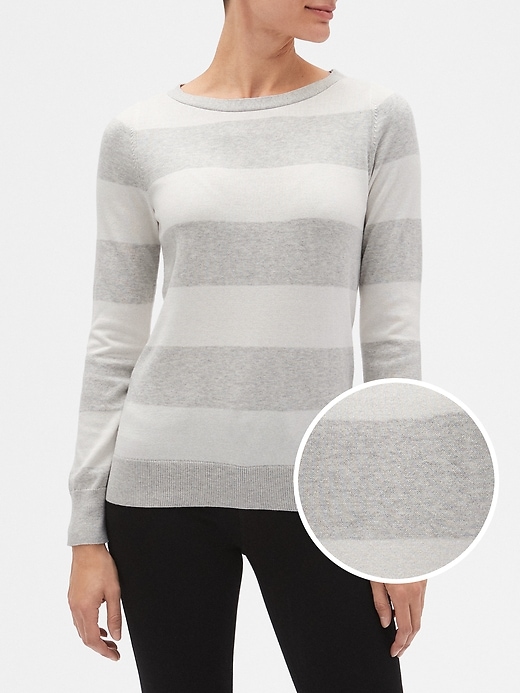 View large product image 1 of 1. Stripe Boatneck Sweater