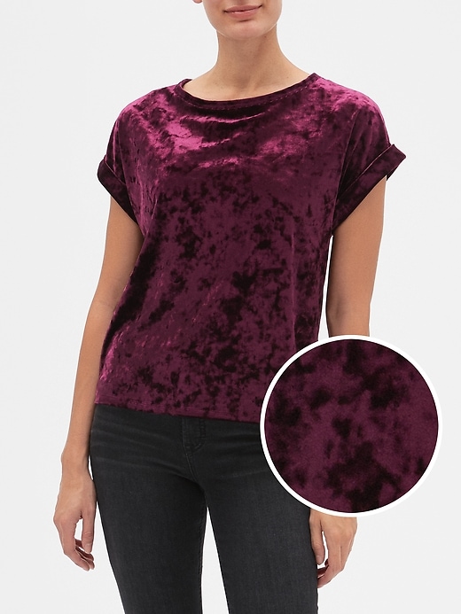 View large product image 1 of 1. Velvet Short Sleeve Top