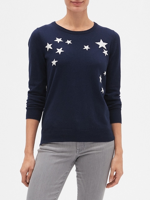 Image number 1 showing, Star Crewneck Pullover Sweater
