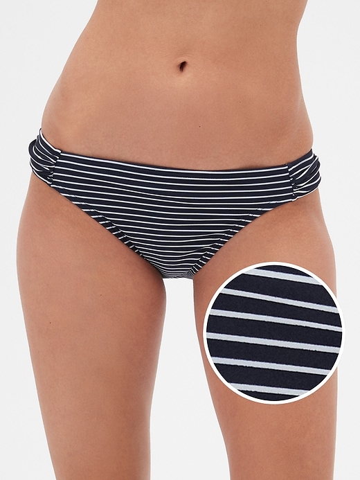 View large product image 1 of 2. Stripe Ruched Bikini Bottom
