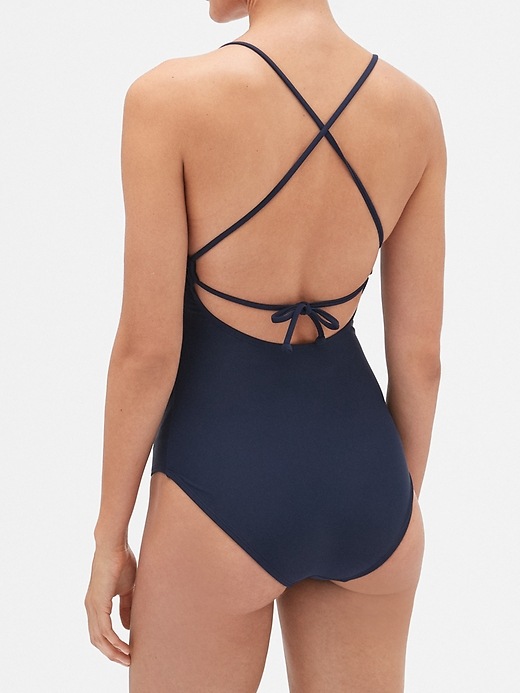 View large product image 2 of 3. Scalloped Swim One-Piece