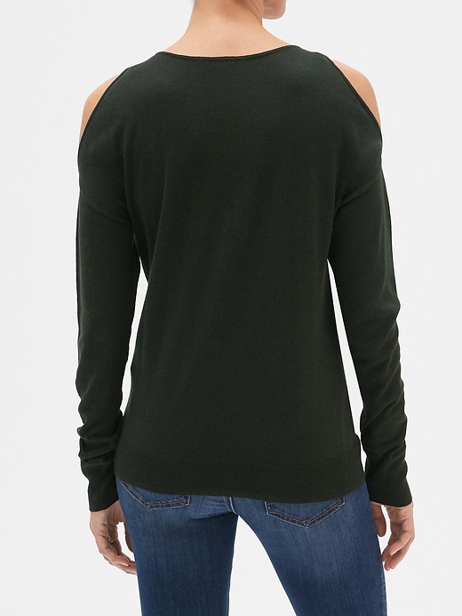Image number 2 showing, Cold-Shoulder Sweater