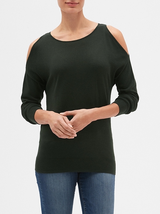 Image number 1 showing, Cold-Shoulder Sweater