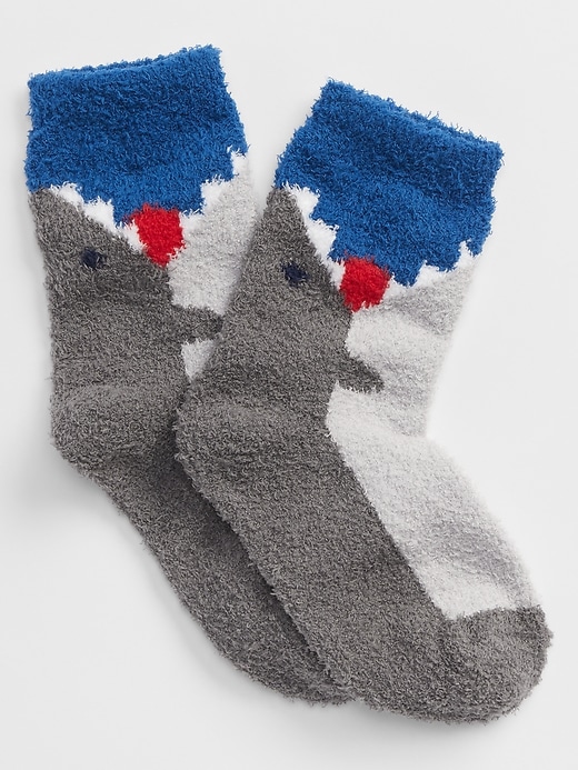 View large product image 1 of 1. Cozy Shark Crew Socks