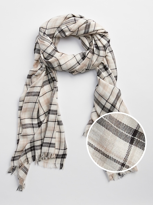 View large product image 1 of 1. Plaid Scarf