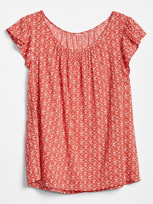 Image number 2 showing, Floral Flutter Top in Cotton-Rayon