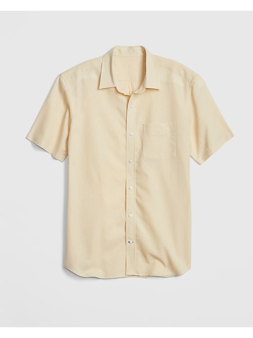 Image number 2 showing, Short Sleeve Shirt in Linen-Cotton