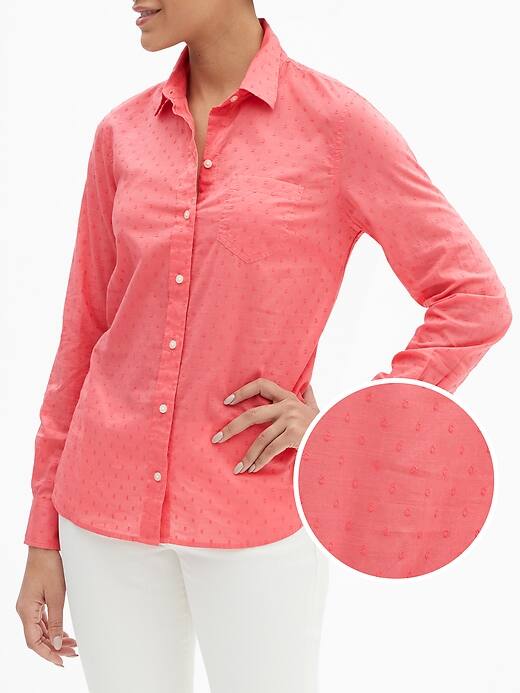 Boyfriend Popover Shirt in Clip Dot Gap Factory