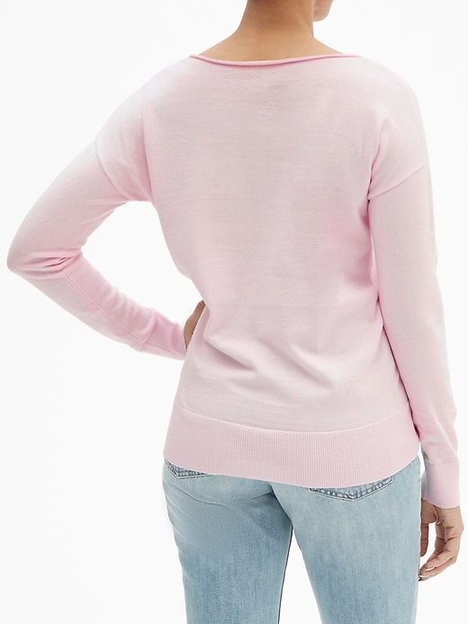 Image number 2 showing, Drop-Shoulder V-Neck Sweater