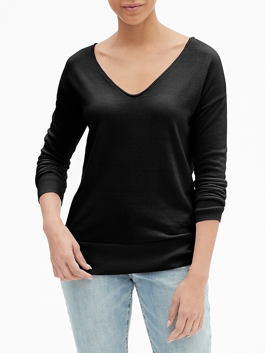 Image number 4 showing, Drop-Shoulder V-Neck Sweater