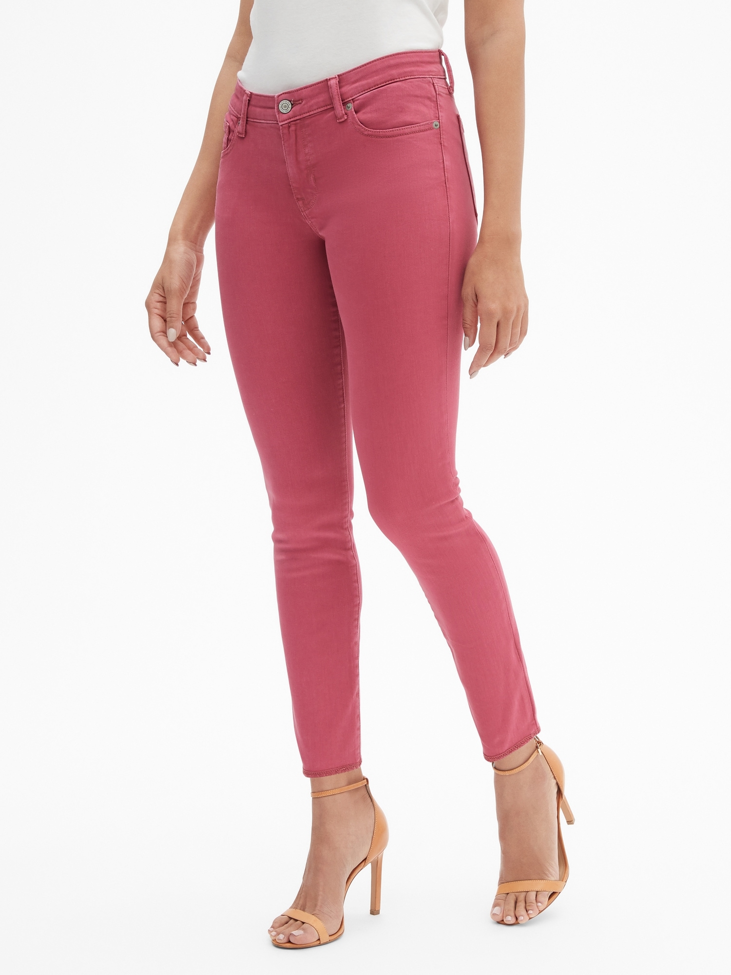 Mid Rise Curvy Legging Skimmer Jeans with Raw Hem Gap Factory