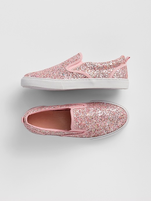View large product image 1 of 1. Kids Glitter Slip-On Sneakers