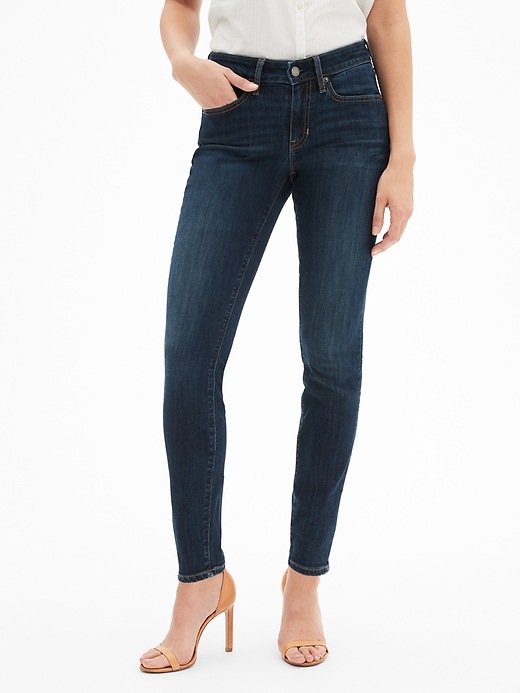 Image number 1 showing, Mid Rise Curvy Legging Skimmer Jeans