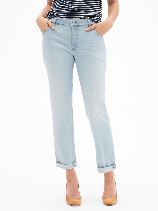View large product image 1 of 3. Mid Rise Girlfriend Jeans